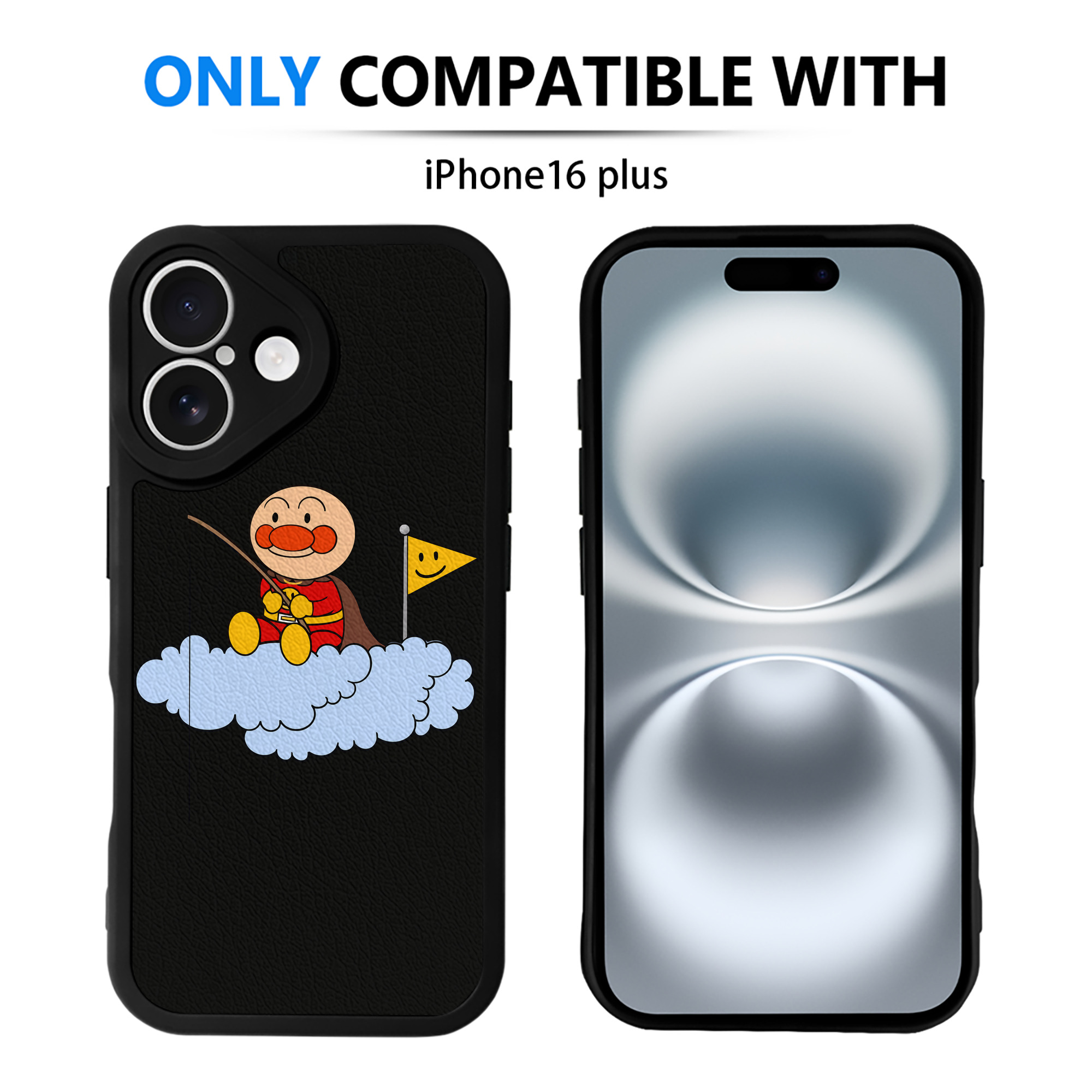 （画像用） アンパンマン Anpanman 【iPhone 16シリーズ対応】シリコンスマホケース（レザー調） 材質：シリコン